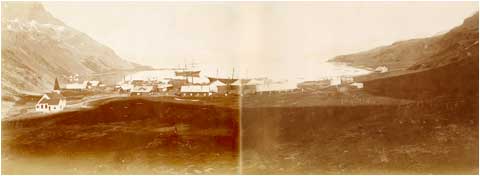 Panoramic shot of the whaling station on South Georgia